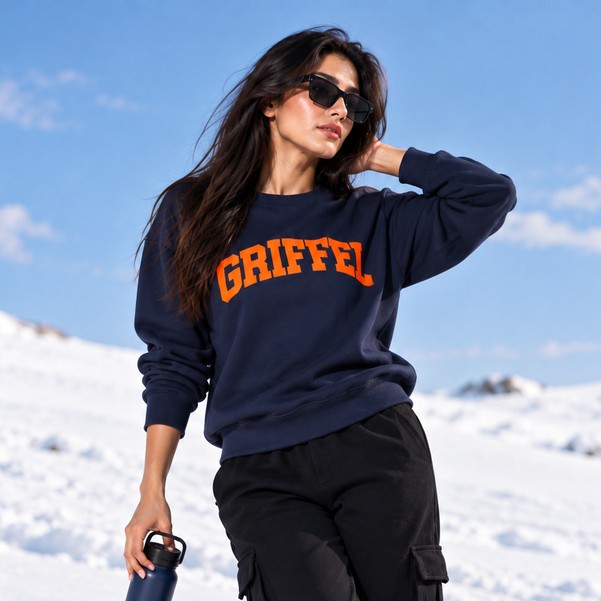 UNIVERSITY  Cotton Fleece Round neck  Oversized Sweatshirt For Women 🎓
