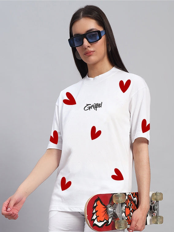 All Over Heart OVERSIZED Cotton T-SHIRT
