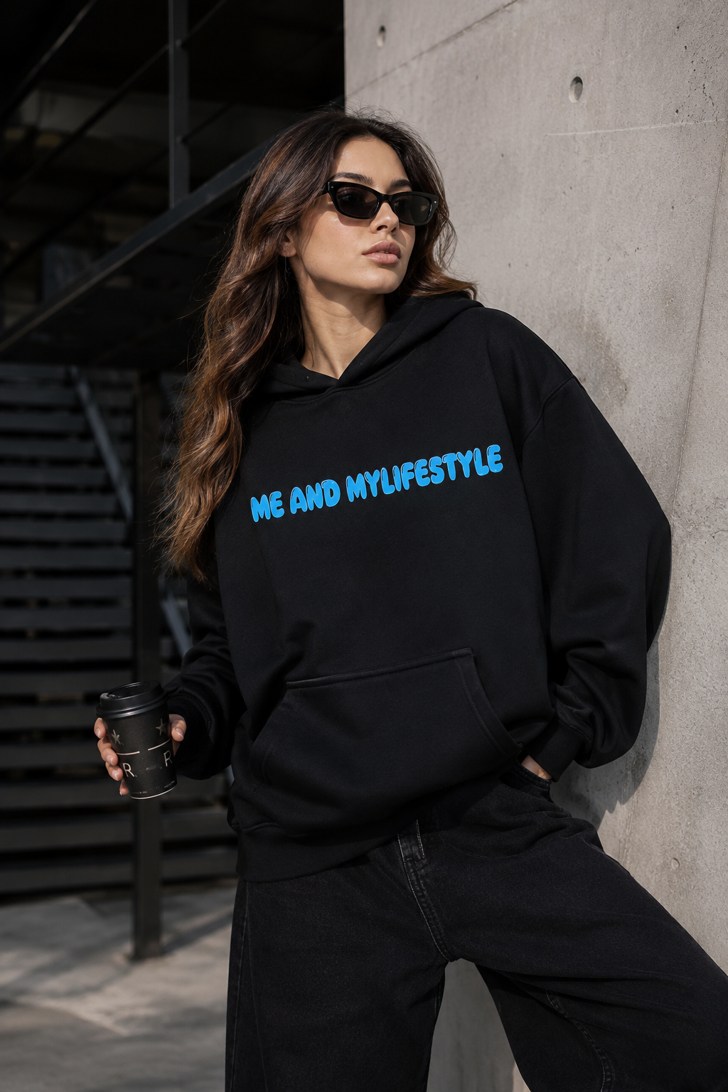 Me And Mylifestyle Oversized cotton Fleece Hoodie