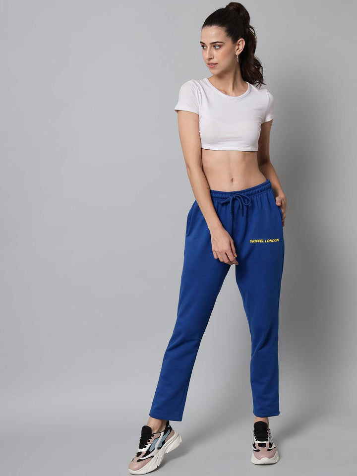 Griffel Women’s Front Logo Basic Solid Royal Trackpant - griffel