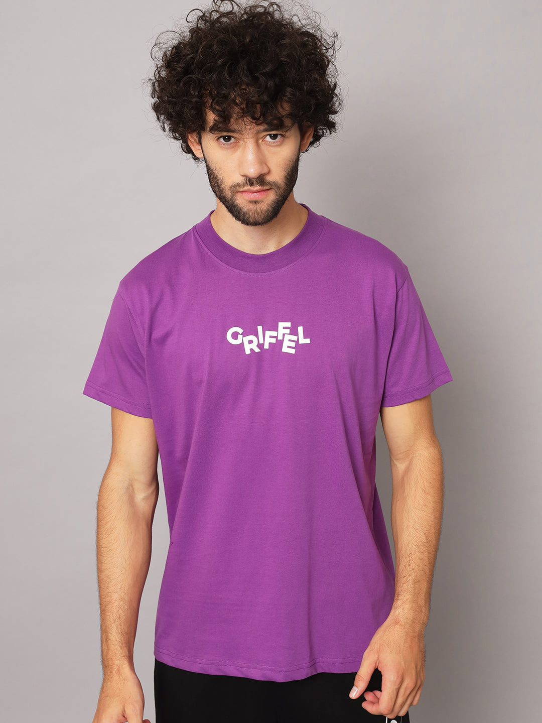 GRIFFEL Men Dark Purple HALLUCINATION Oversized T-shirt - griffel