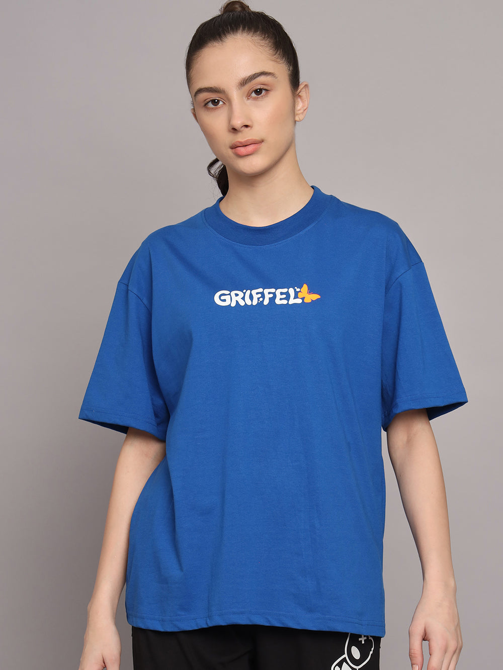 GRIFFEL Women Printed Loose fit Royal T-shirt - griffel
