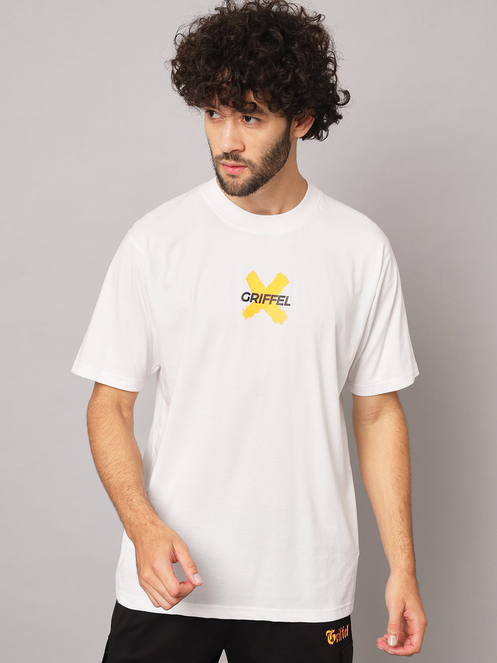GRIFFEL Men White Bad bunny oversized T-shirt - griffel
