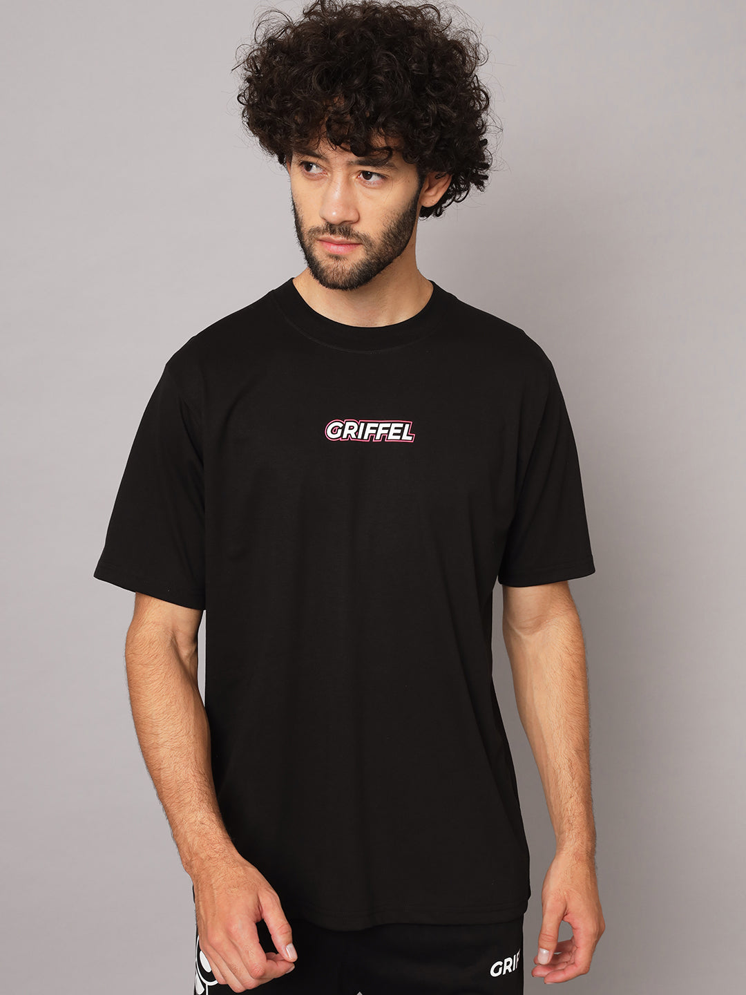 GRIFFEL Men Printed Black BAD ACID Oversized T-shirt - griffel