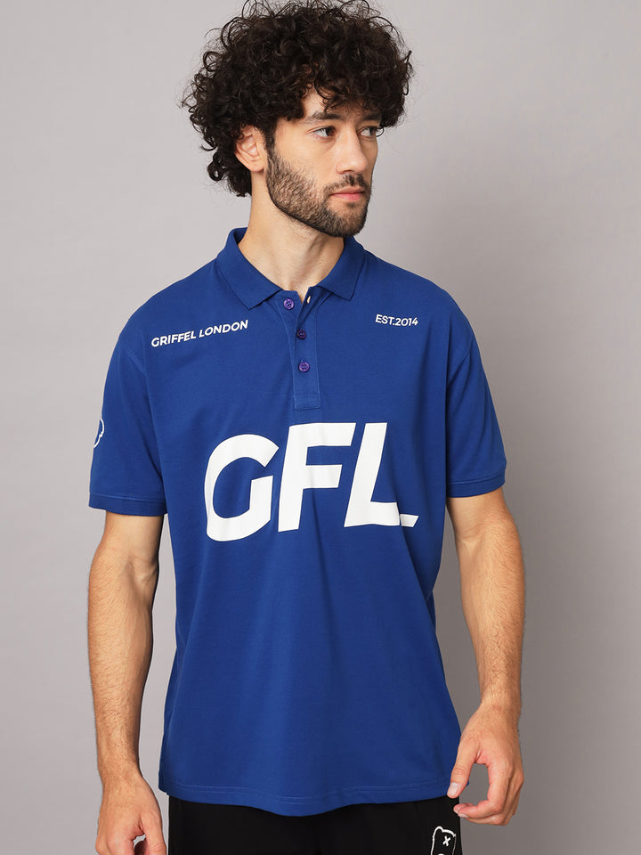 GRIFFEL Men's Royal Cotton Polo T-shirt - griffel