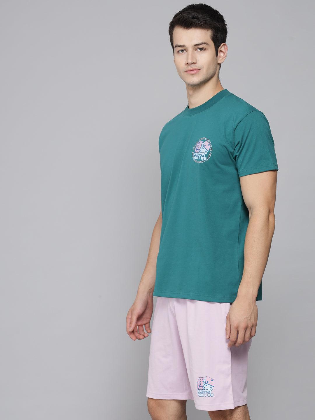 GRIFFEL Men Placement Print Multi Color Regular fit T-shirt - griffel