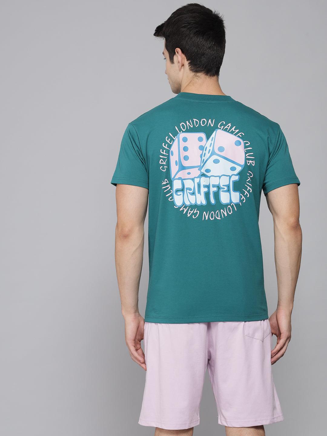 GRIFFEL Men Placement Print Multi Regular fit T-shirt and Short Set - griffel
