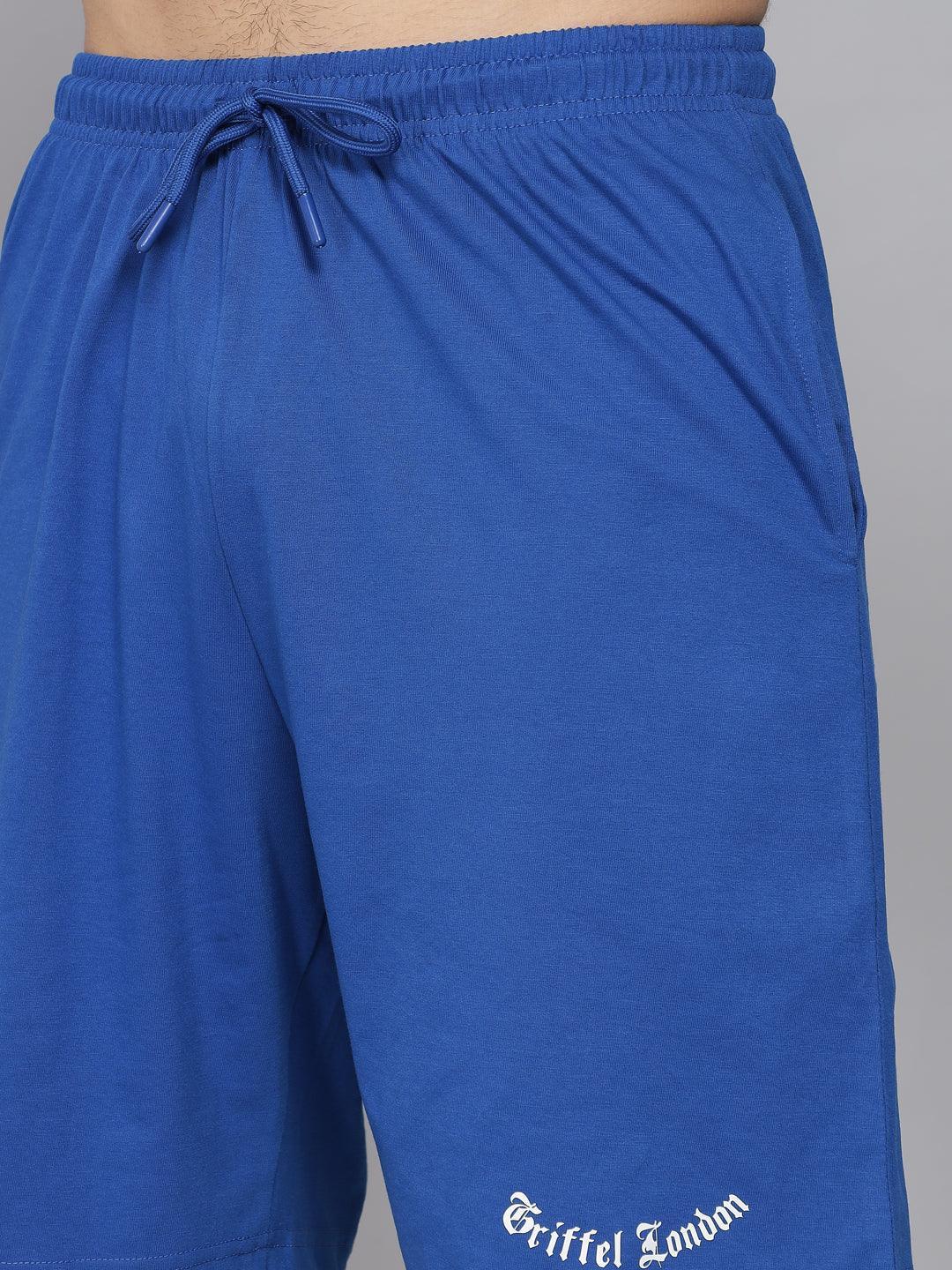 GRIFFEL Men Basic Solid Royal Regular fit Shorts - griffel