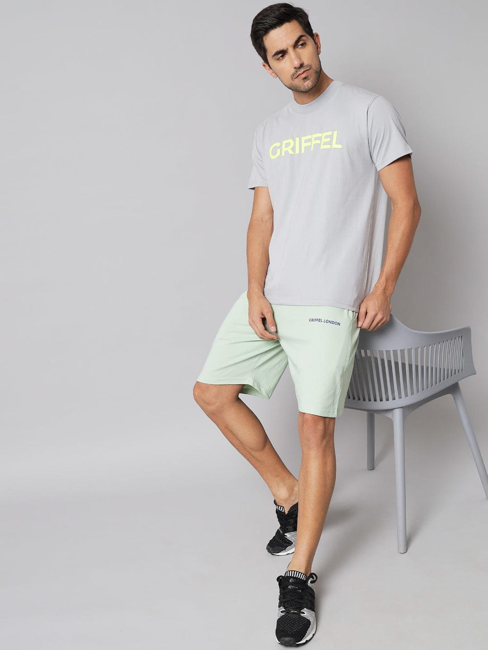 GRIFFEL Men Basic Solid Sea Green Regular fit Shorts - griffel