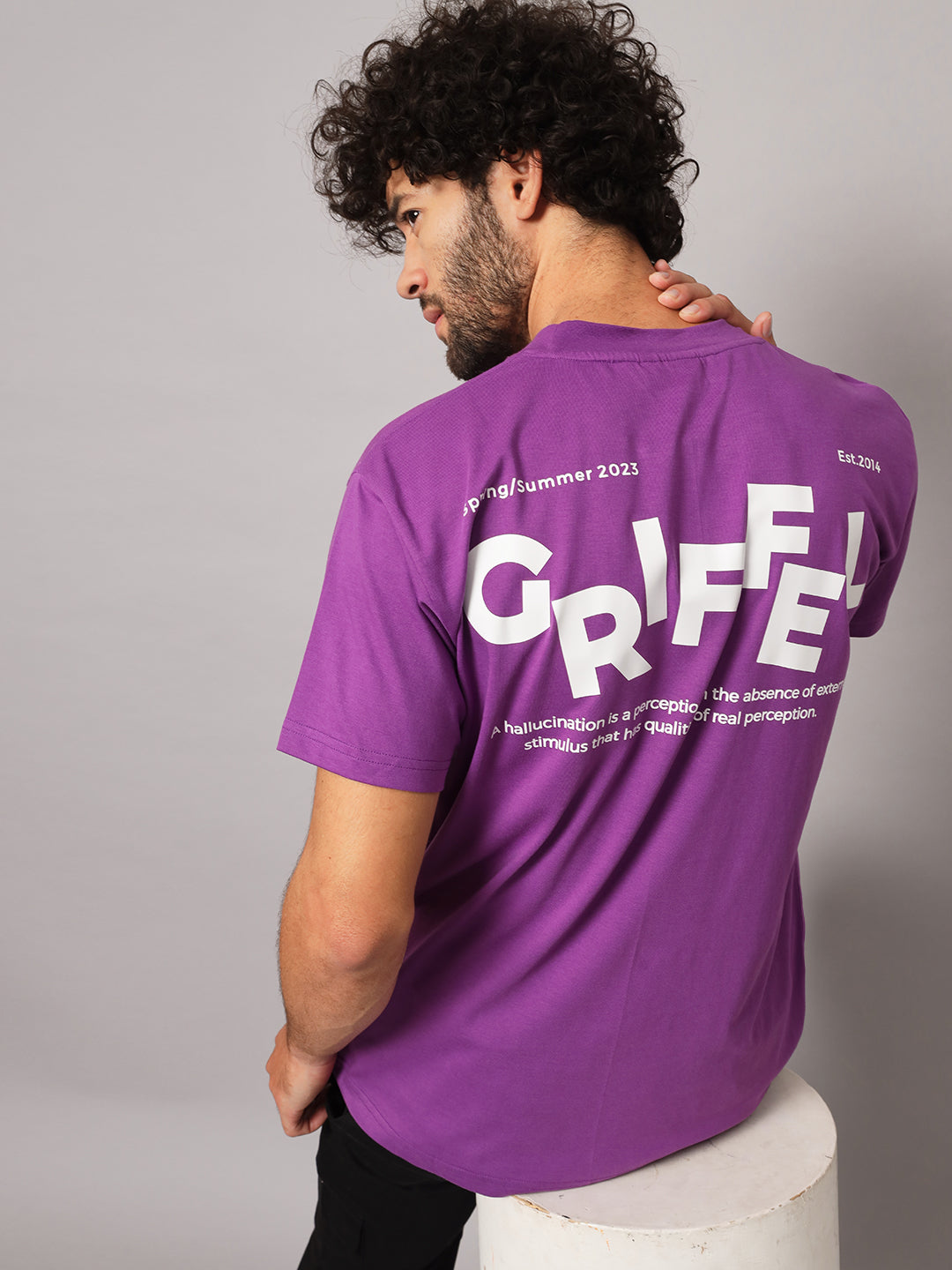 GRIFFEL Men Dark Purple HALLUCINATION Oversized T-shirt - griffel