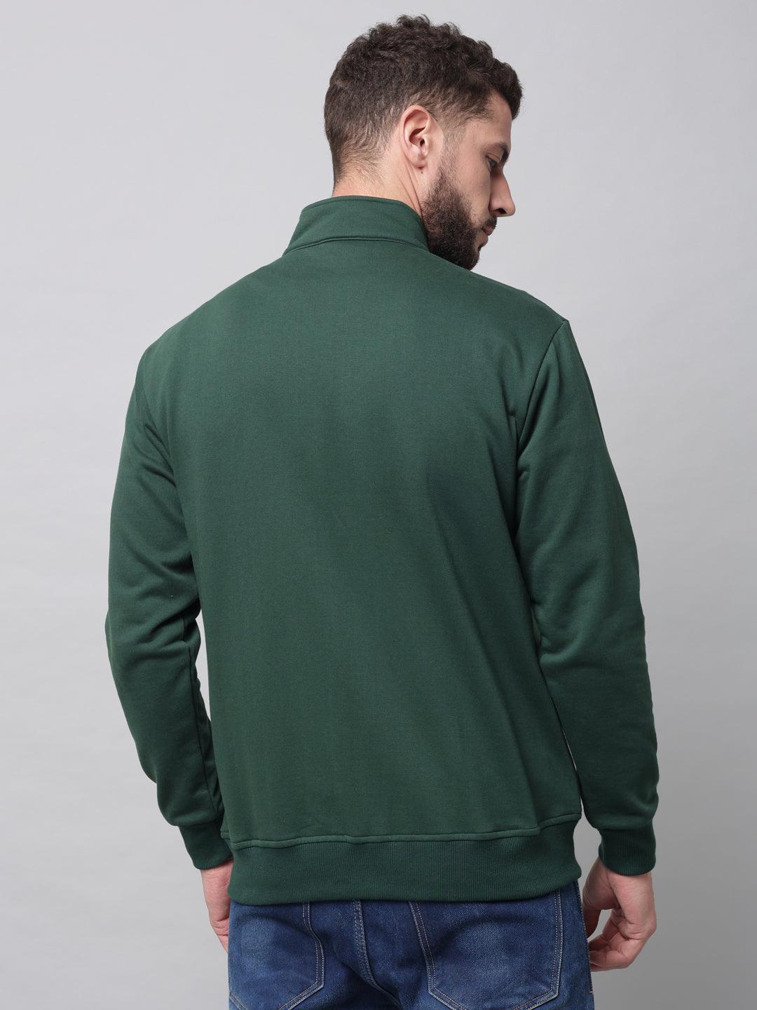 Griffel Men's Cotton Fleece Zipper Sweatshirt with Long Sleeve and Front Logo Print - griffel
