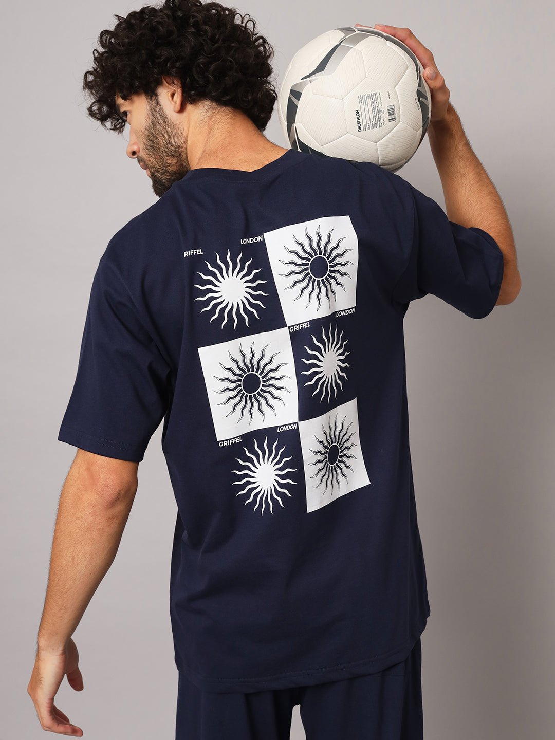 GRIFFEL Men Navy 6 SUN oversized T-shirt - griffel