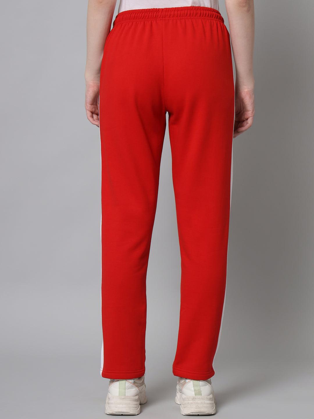 Griffel Women’s Front Logo Color Blocked Red Trackpant - griffel