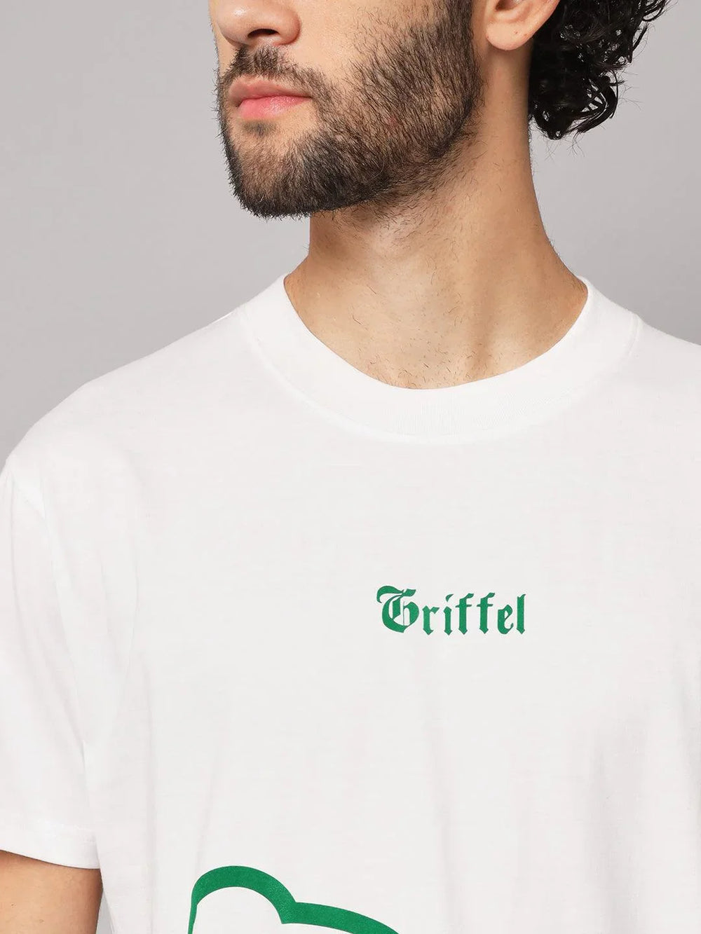 GRIFFEL Men Printed White Loose fit T-shirt and Shorts Set - griffel