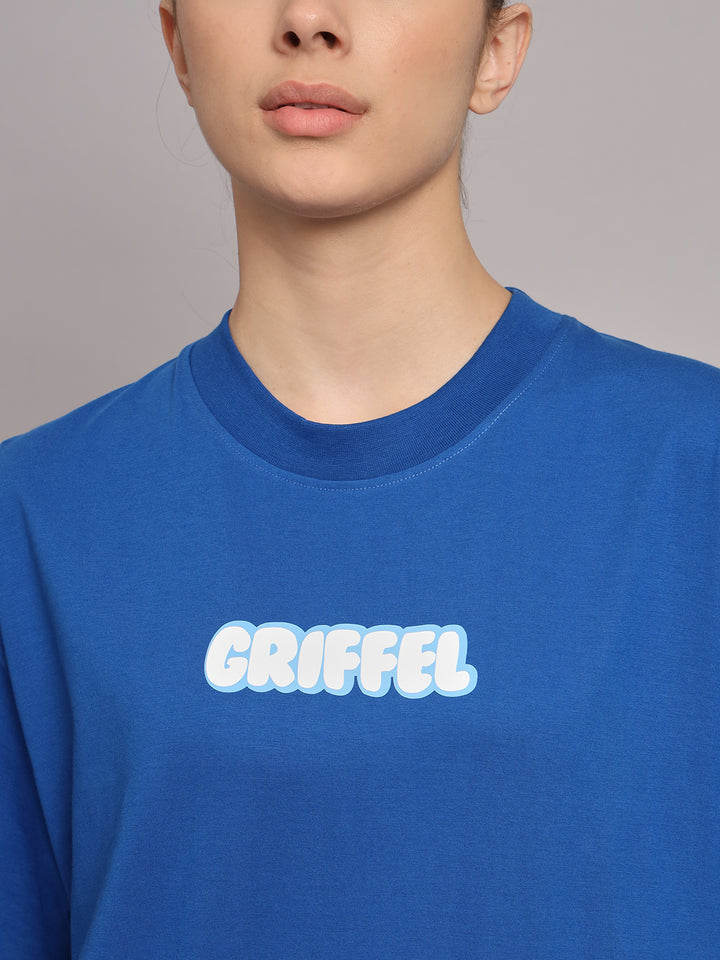 GRIFFEL Women Printed Loose fit Royal T-shirt - griffel