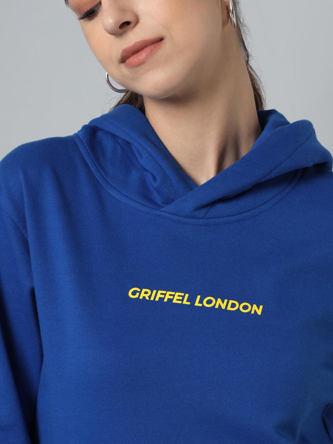 Griffel Women’s Cotton Fleece Full Sleeve Royal Hoodie Sweatshirt - griffel