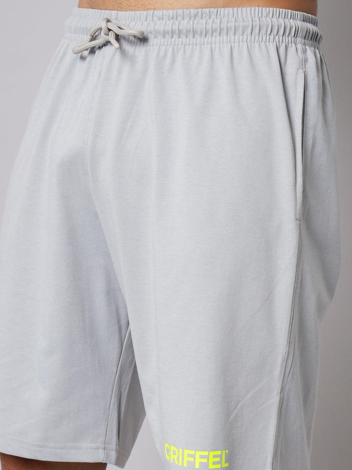GRIFFEL Men Basic Solid Grey Regular fit Shorts - griffel