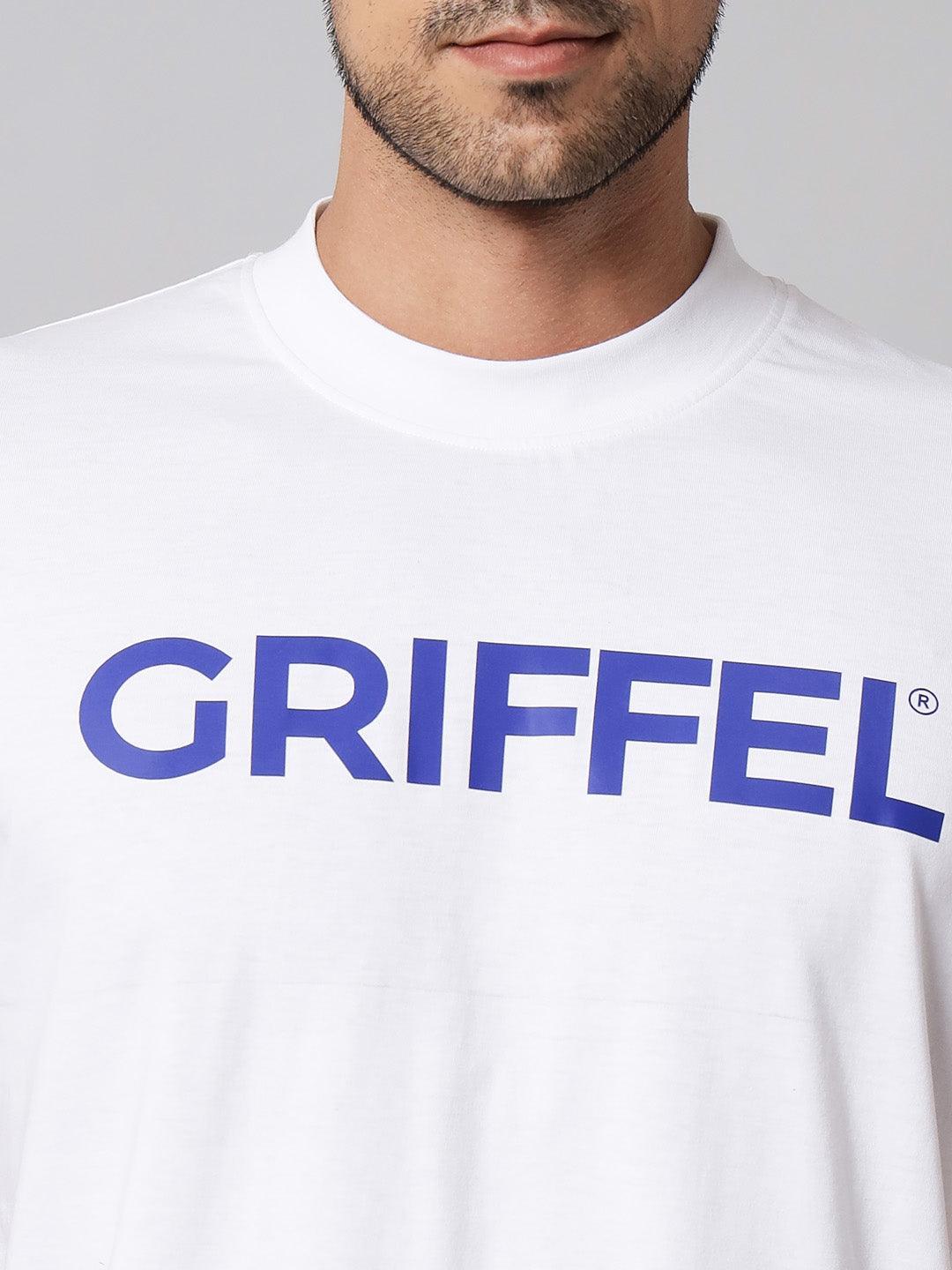 GRIFFEL Men Printed White Regular fit T-shirt and Short Set - griffel