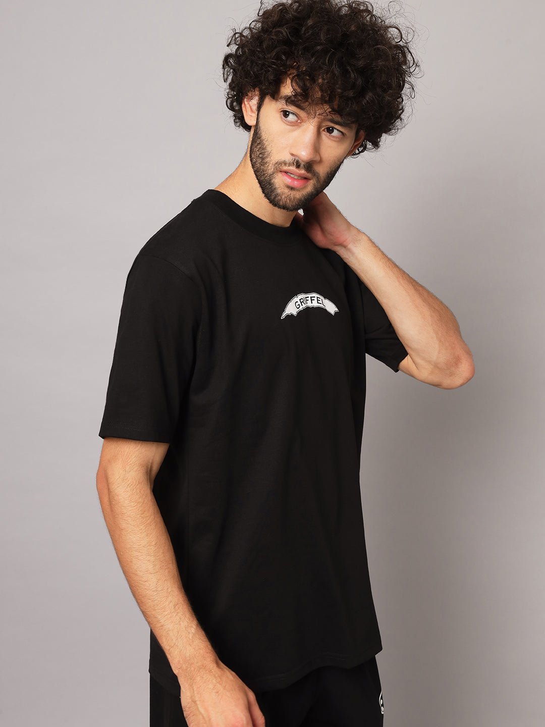 GRIFFEL Men Printed Black Loose fit T-shirt - griffel