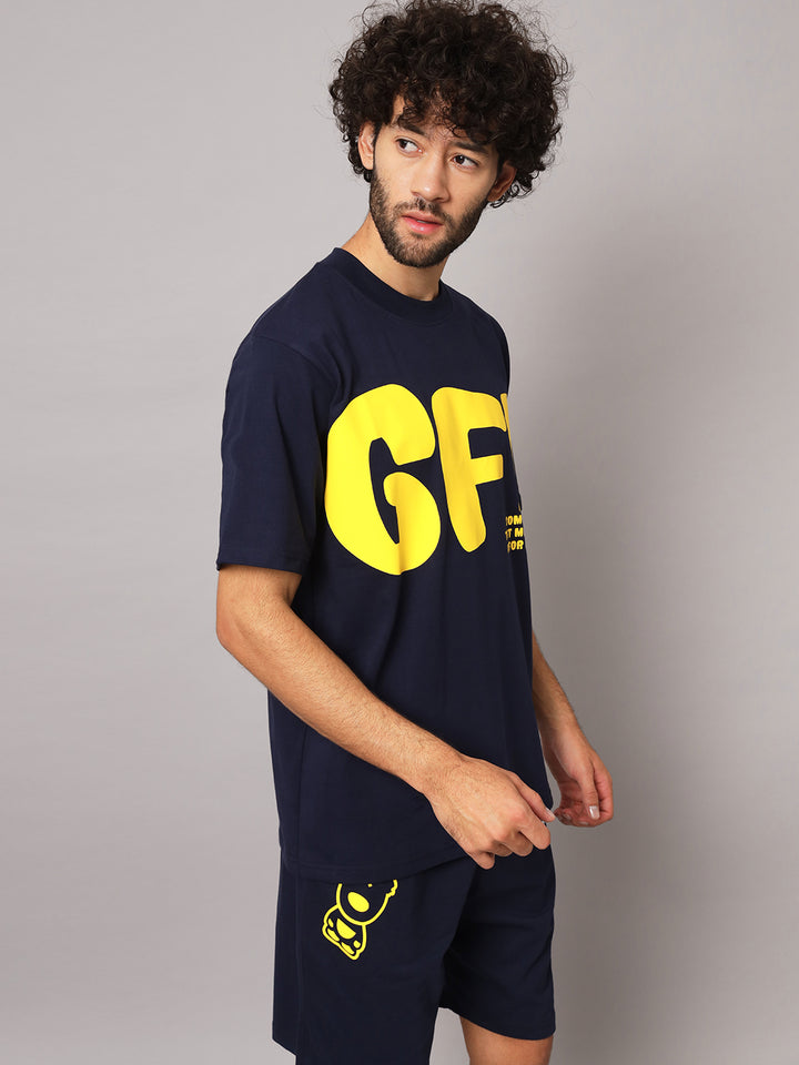 GRIFFEL Men Navy BIG GFL Oversized T-shirt - griffel