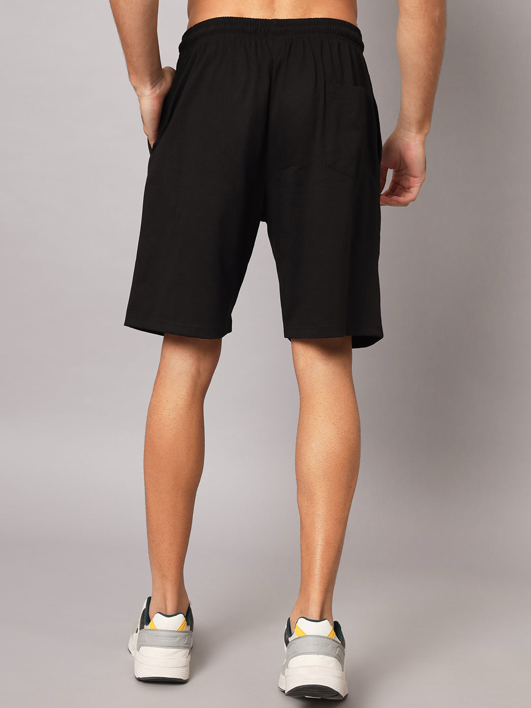 GRIFFEL Men Basic Solid Black Loose fit Shorts - griffel