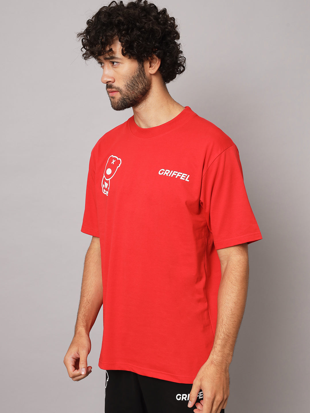 GRIFFEL Men Printed Red Loose fit T-shirt - griffel