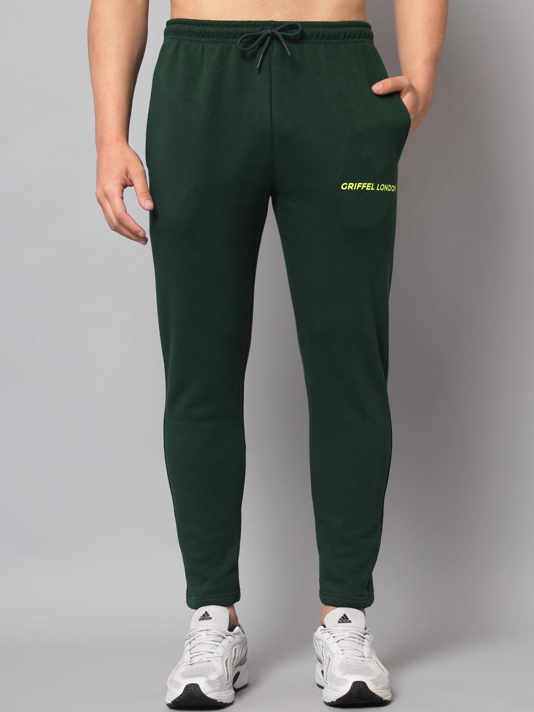 Copy of Griffel Men's Front Logo Solid Fleece Basic R-Neck and Joggers Full set Sea Green Tracksuit - griffel