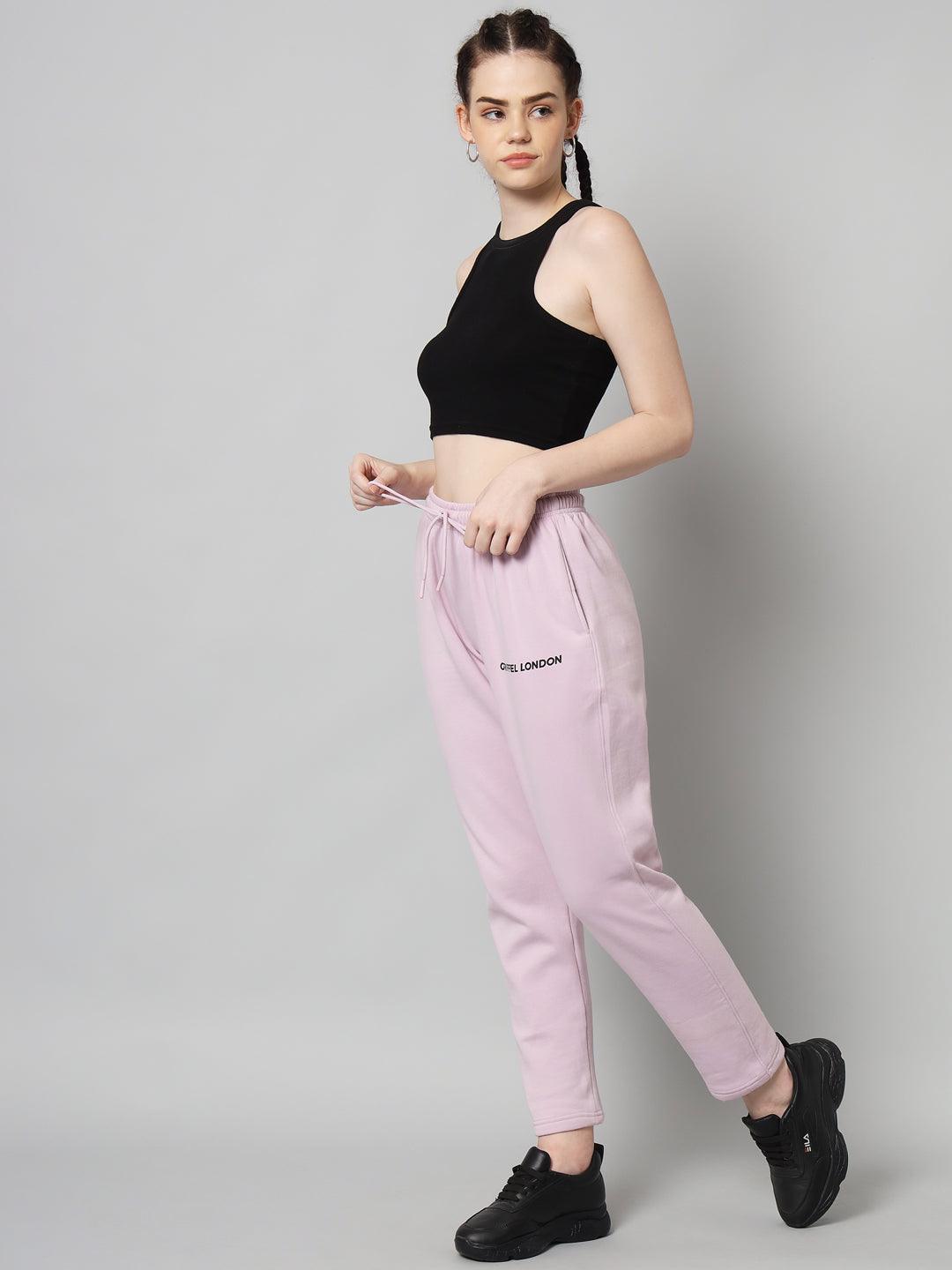 Copy of Griffel Women’s Front Logo Basic Solid Light Purple Trackpant - griffel
