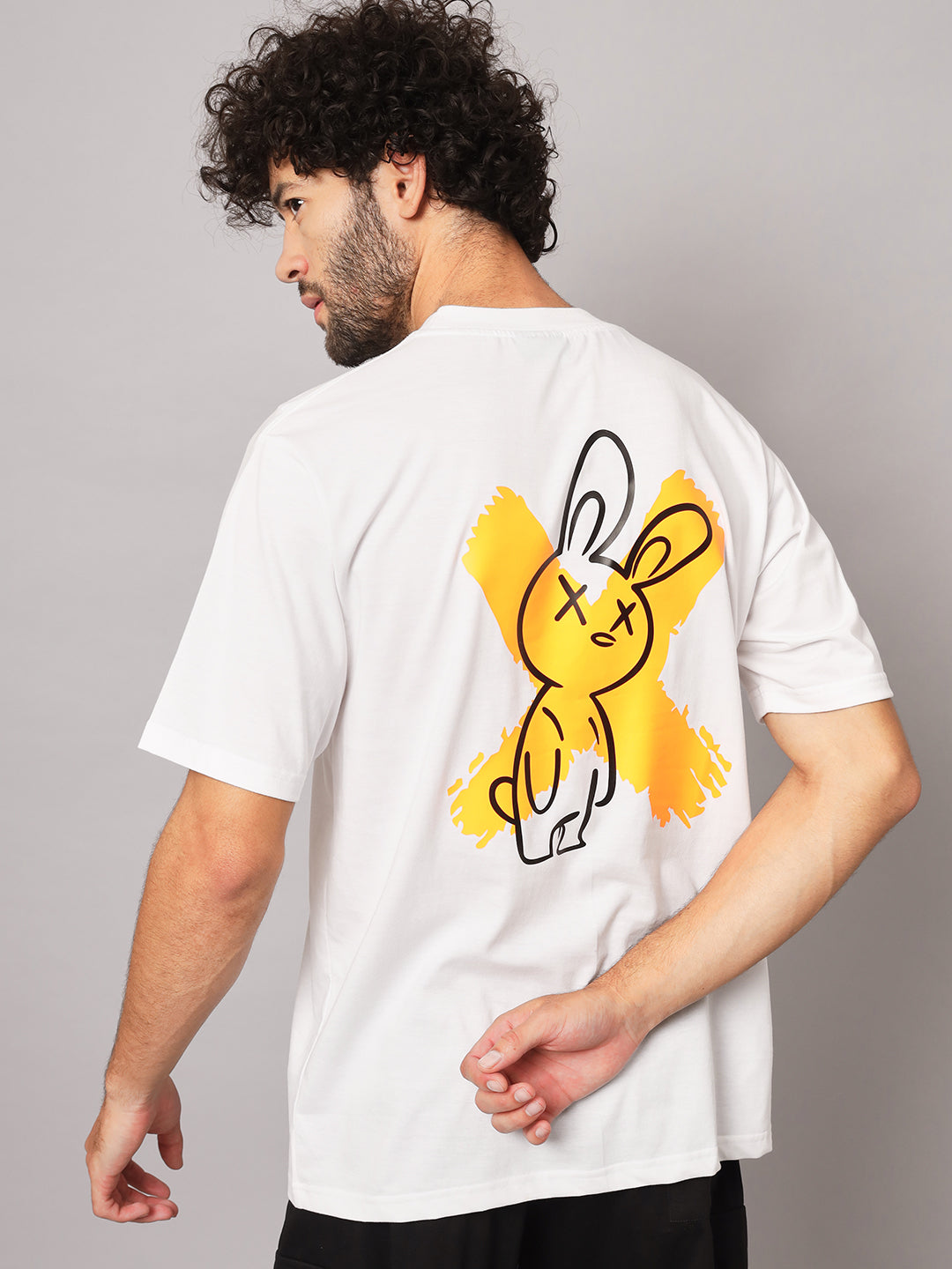 GRIFFEL Men White Bad bunny oversized T-shirt - griffel