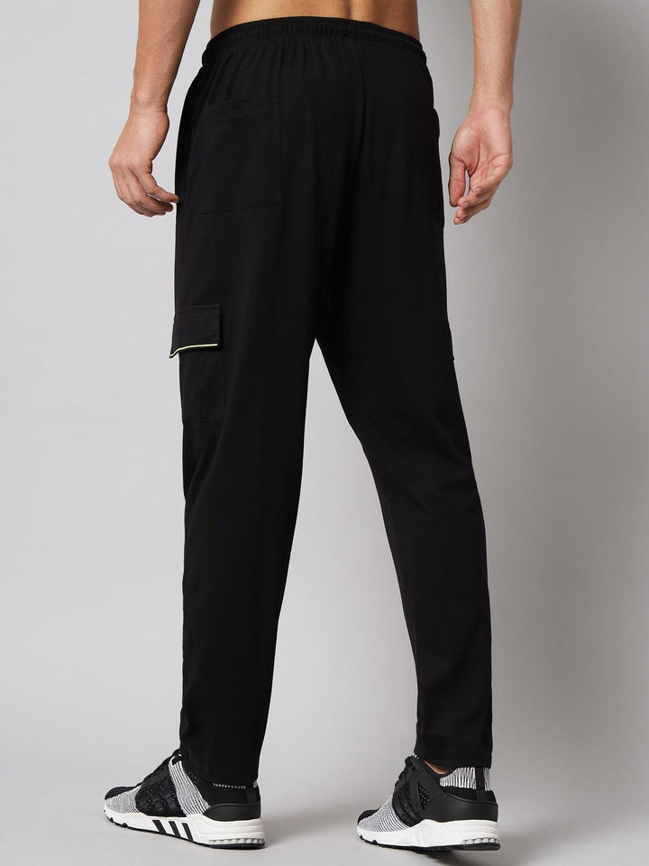 GRIFFEL Men Basic Solid Black Loose fit Trackpant - griffel