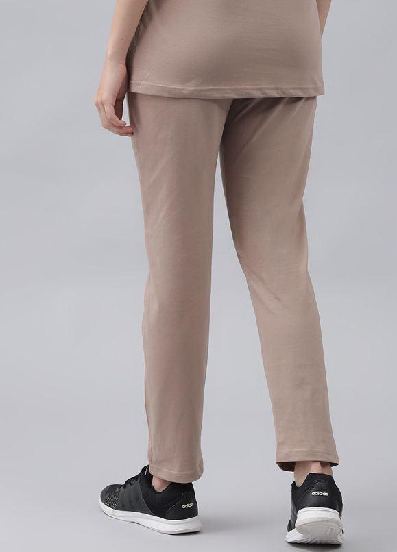 GRIFFEL Women Basic Solid Regular Fit Brown Trackpant - griffel