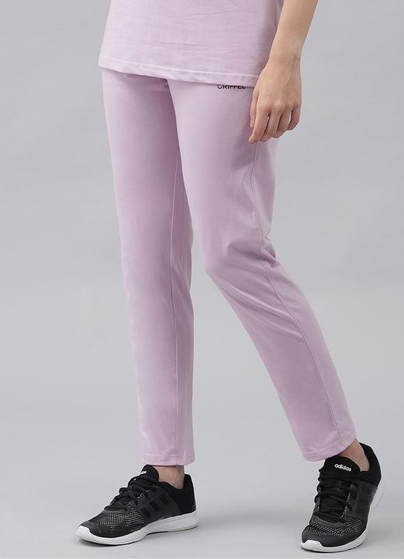 GRIFFEL Women Basic Solid Regular Fit Light Purple Trackpant - griffel