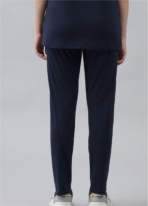 GRIFFEL Women Basic Solid Regular Fit Navy Trackpant - griffel