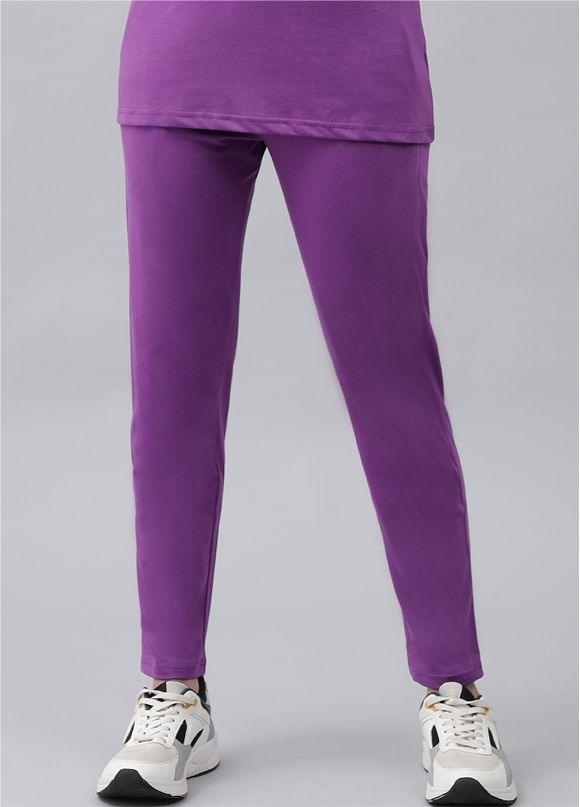 GRIFFEL Women Basic Solid Regular Fit Purple Trackpant - griffel
