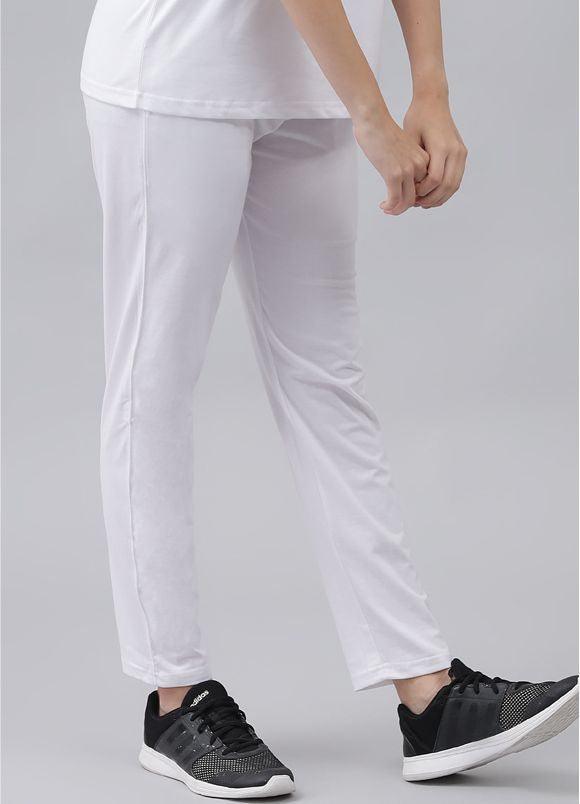 GRIFFEL Women Basic Solid Regular Fit White Trackpant - griffel